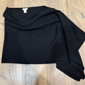 St.Tropez west 2 ply cashmere asymmetrical poncho o/s
